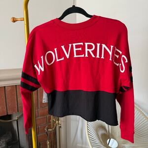 New Harvard Westlake Wolverines Crop Spirit Jersey Red Black Long Sleeve XS